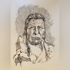 VNT Glen Eagle Speaker Signed Print Native American Art IndigoChief Portrait